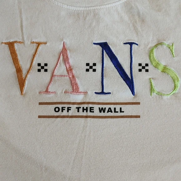 Vans White Multicolor Logo Long Sleeve Tee - Picture 2 of 4